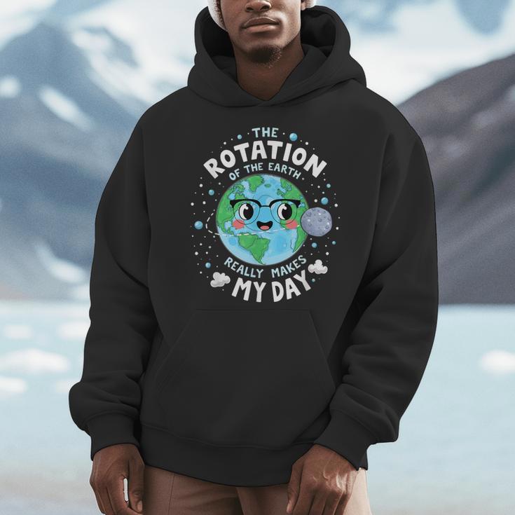 Earth Day Rotation Of The Earth Makes My Day Science Teacher Men Hoodie, Science Teacher Gifts, funny design