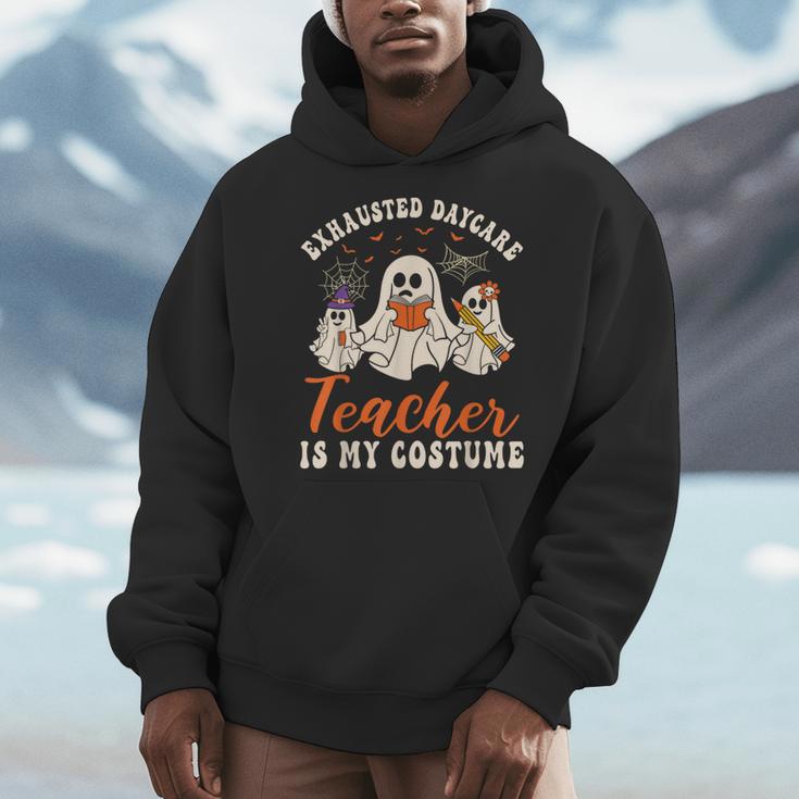 Exhausted Daycare Teacher Is My Costume Halloween Ghost Fun For Men Women Men Hoodie, funny design Exhausted Daycare Teacher Is My Costume Halloween Ghost Fun For Men Women Men Hoodie, funny design