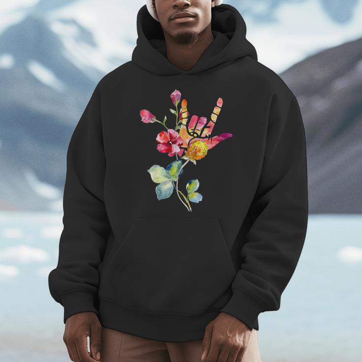 Flower American Sign Language ASL Teacher Teaching Deaf Men Hoodie, funny design Flower American Sign Language ASL Teacher Teaching Deaf Men Hoodie, funny design