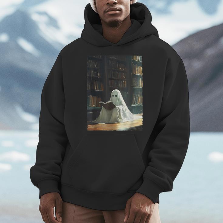 Ghost Library Halloween Book Reading Books Lover Teacher Men Hoodie, funny design Ghost Library Halloween Book Reading Books Lover Teacher Men Hoodie, funny design