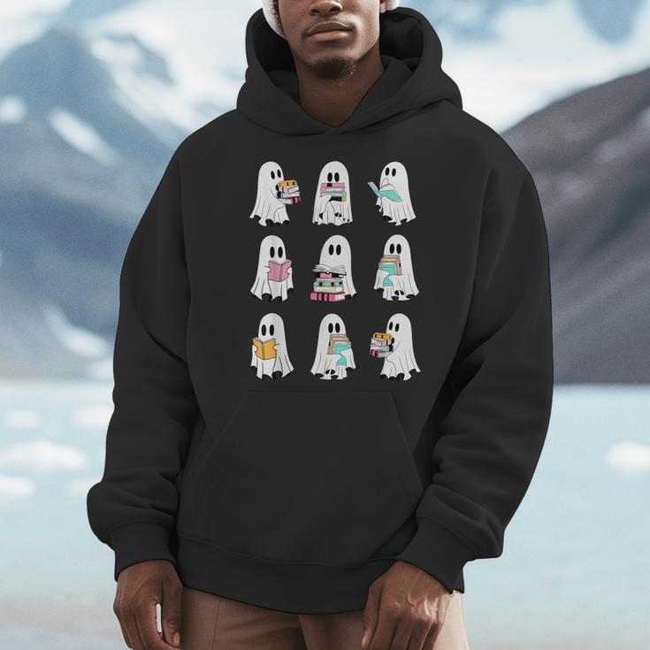Ghost Reading Books Spooky Librarian Teacher Women Men Hoodie, funny design Ghost Reading Books Spooky Librarian Teacher Women Men Hoodie, funny design