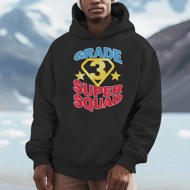 Grade 3 Super Squad Superhero Teacher Team Men Women Girls Kids Men Hoodie, Super Teacher Gifts, funny design