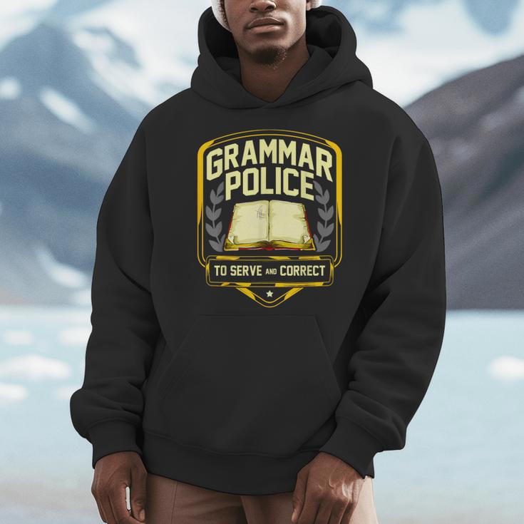 Grammar Police To Serve And Correct English Teacher Men Hoodie, English Teacher Gifts, funny design
