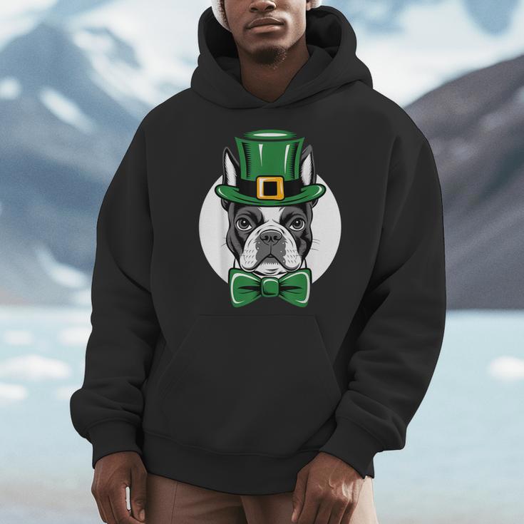 Green Boston Terrier Shamrock St Patricks Day Boston Terrier Men Hoodie, funny design