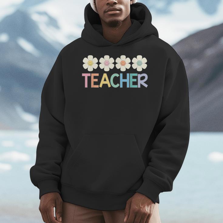 Groovy Teacher Cute Daisy Flower Retro Back To School Men Hoodie, Groovy Teacher Gifts, funny design Groovy Teacher Cute Daisy Flower Retro Back To School Men Hoodie, Groovy Teacher Gifts, funny design