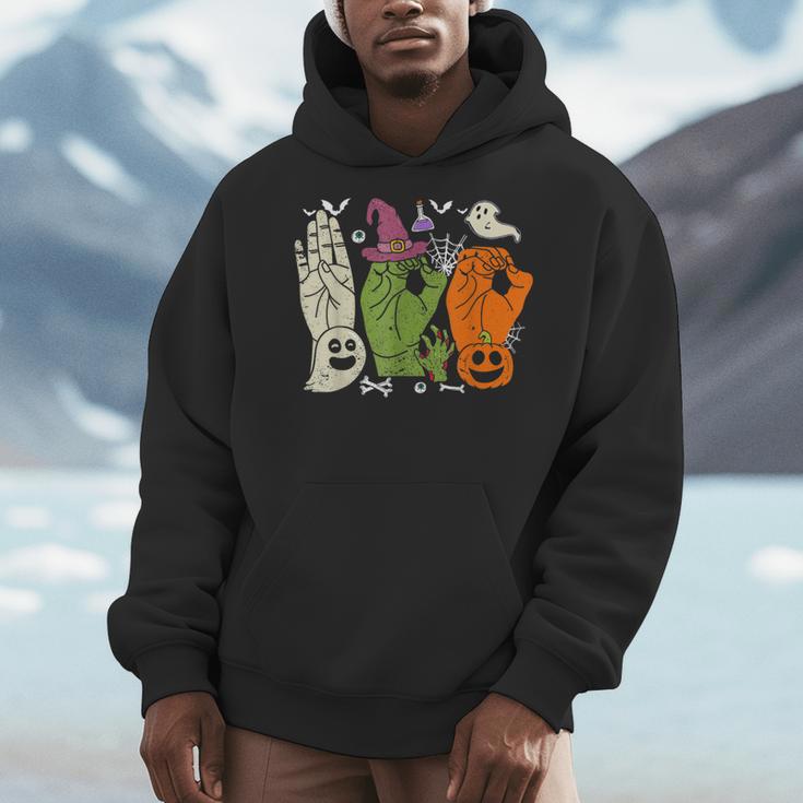 Halloween SPED Teacher Boo In ASL Boo Hands Sign Language Men Hoodie, funny design Halloween SPED Teacher Boo In ASL Boo Hands Sign Language Men Hoodie, funny design