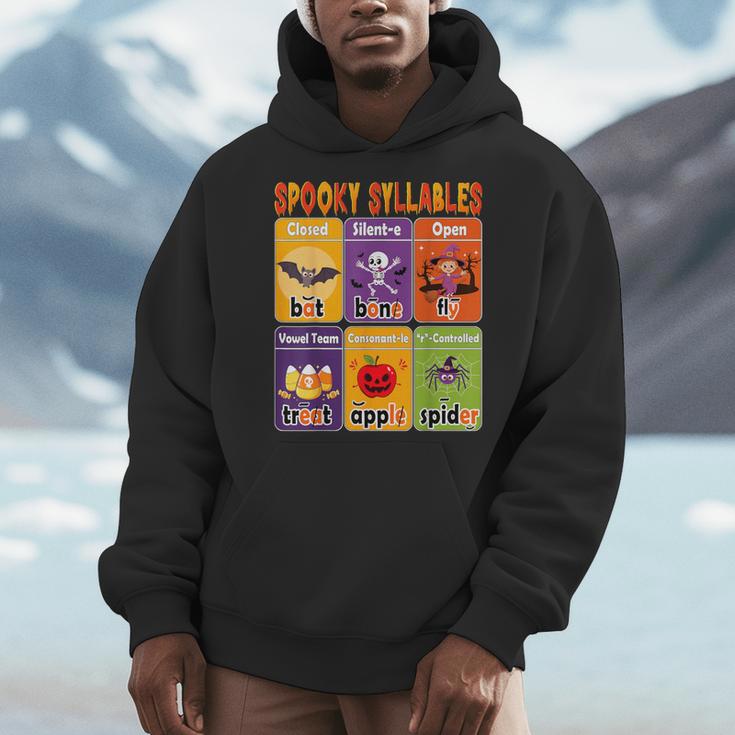 Halloween Spooky Syllable Types Teacher Educational Men Hoodie, funny design Halloween Spooky Syllable Types Teacher Educational Men Hoodie, funny design