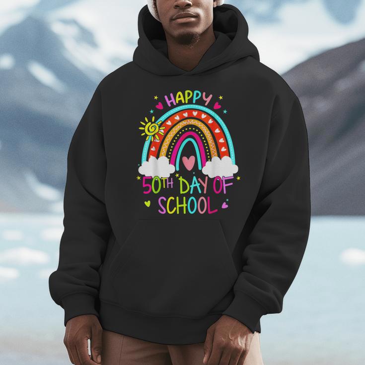 Happy 50th Days Of School Rainbow Teacher 50 Days Smarter Men Hoodie, funny design Happy 50th Days Of School Rainbow Teacher 50 Days Smarter Men Hoodie, funny design