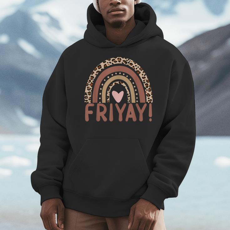 Happy Fri-Yay Friday Lovers Fun Teacher Leopard Rainbow Men Women Girls Kids Men Hoodie, funny design Happy Fri-Yay Friday Lovers Fun Teacher Leopard Rainbow Men Women Girls Kids Men Hoodie, funny design