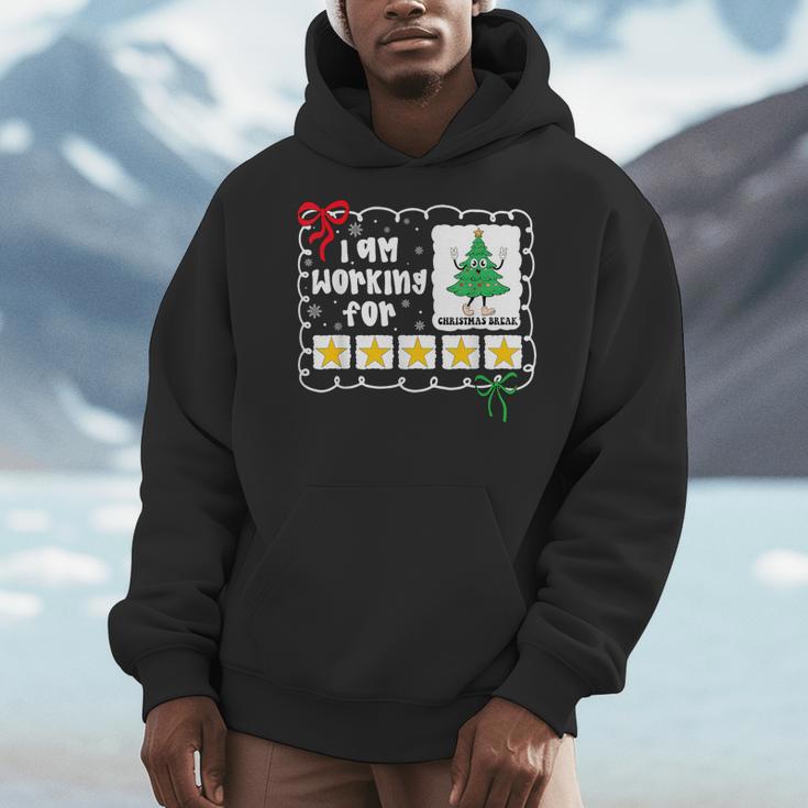 I'm Working For Christmas Break 5 Stars Christmas Teacher Men Hoodie, funny design