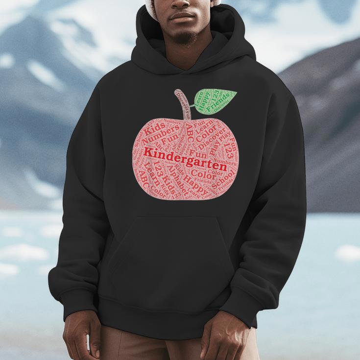 Kindergarten Apple Word Art For Teachers & Students Men Hoodie, funny design Kindergarten Apple Word Art For Teachers & Students Men Hoodie, funny design