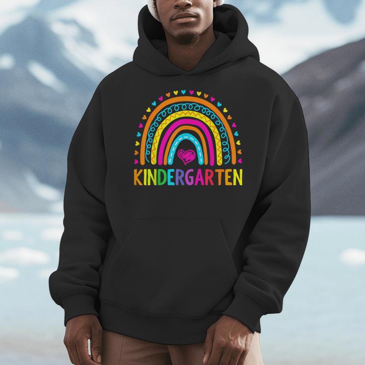 Kindergarten Rainbow Girls Boys Teacher First Day Of School Men Hoodie, funny design