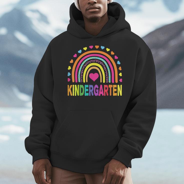 Kindergarten Rainbow Girls Boys Teacher Team Kinder Squad Men Hoodie, funny design Kindergarten Rainbow Girls Boys Teacher Team Kinder Squad Men Hoodie, funny design