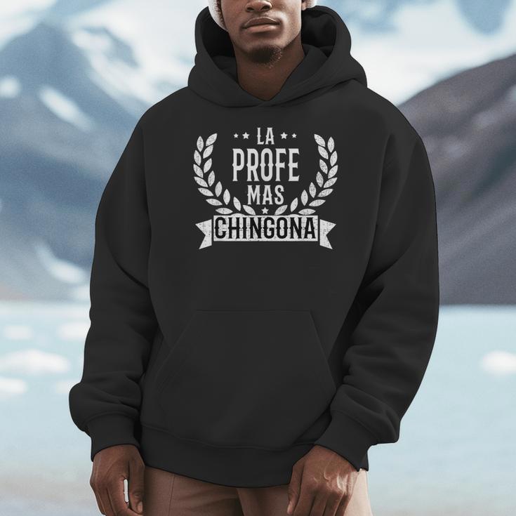 La Profe Mas Chingona Spanish Female Teacher Men Hoodie, funny design