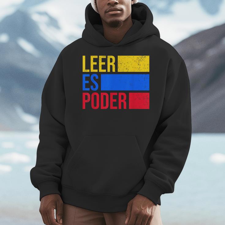 Leer Es Poder Colombian Spanish Teacher Maestra Colombia Men Hoodie, funny design