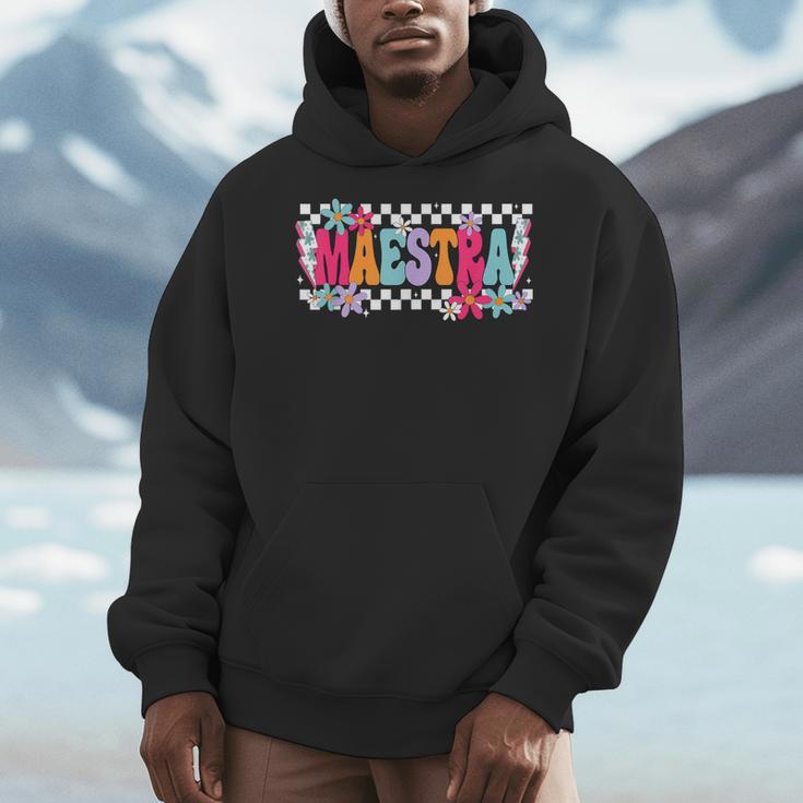 Maestra Teacher Spanish Back To School First Day Of School Men Hoodie, funny design