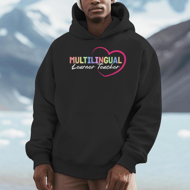 Multilingual Learner Teacher Heart Men Hoodie, funny design Multilingual Learner Teacher Heart Men Hoodie, funny design