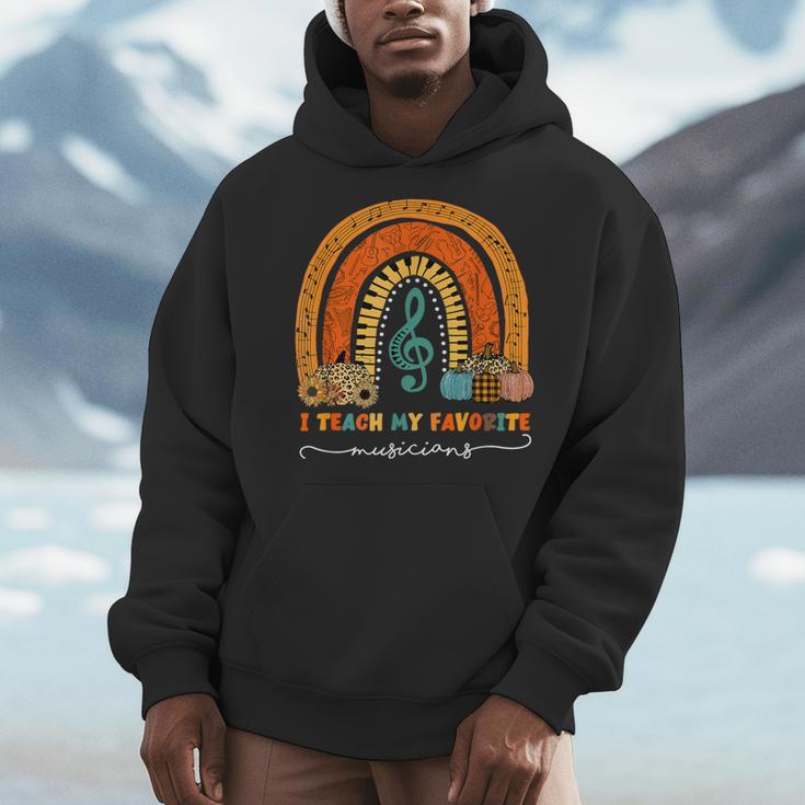 Music Teacher I Teach My Favorite Musicians Autumn Rainbow Men Women Men Hoodie, funny design