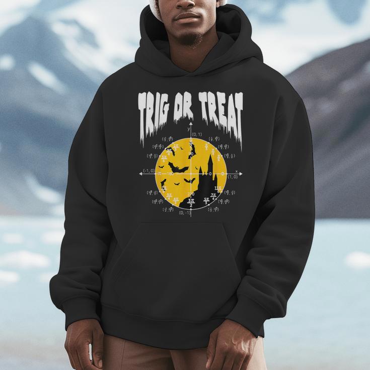 Nerdy Trig Or Treat Halloween Costume Math Teacher Men Hoodie, funny design