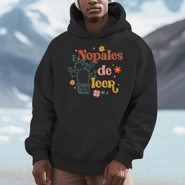 Nopales De Leer Spanish Teacher Maestra Cactus Bilingual Men Hoodie, funny design