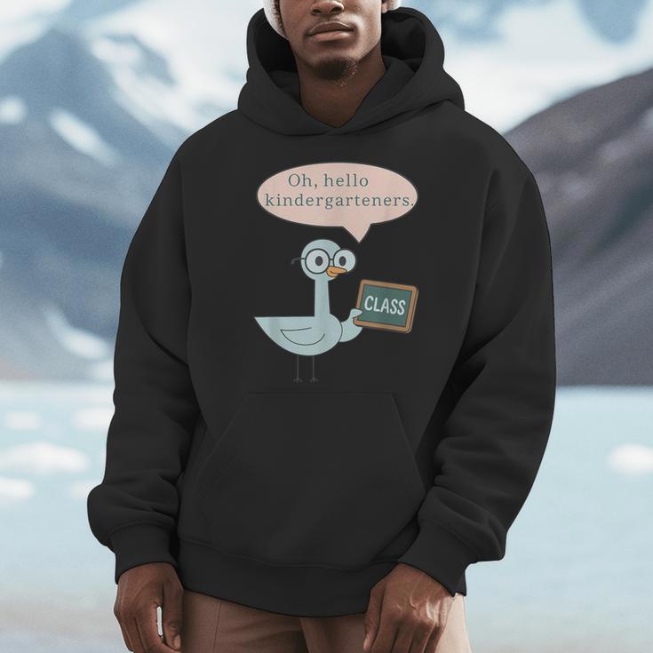 Oh Hello Kindergarteners Shirt Cute Pigeon Teacher Tee Men Hoodie, funny design