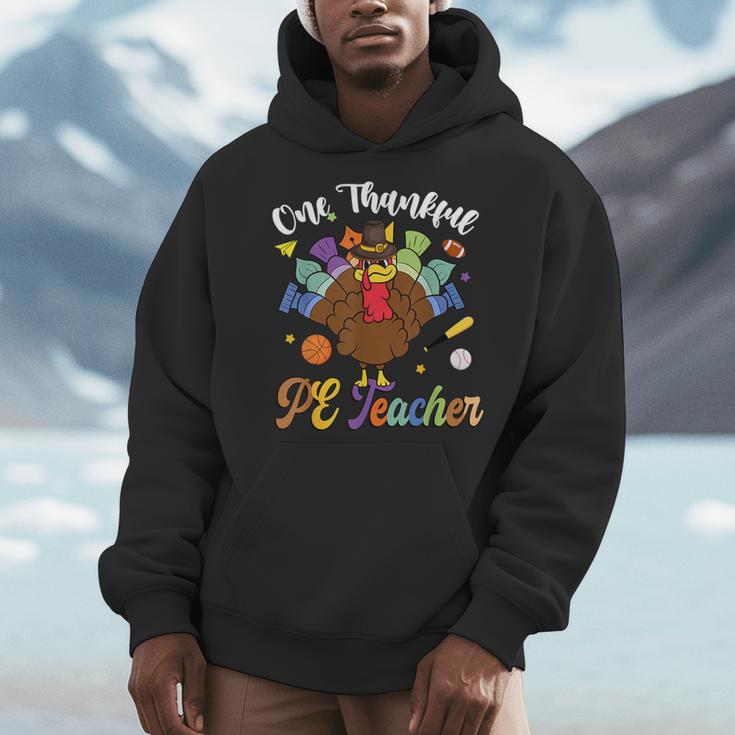 One Thankful PE Teacher Turkey Thanksgiving -Adults & Kids Classic Fit Polyester 100 Short Sleeve Men Hoodie, Pe Teacher Gifts, funny design One Thankful PE Teacher Turkey Thanksgiving -Adults & Kids Classic Fit Polyester 100 Short Sleeve Men Hoodie, Pe Teacher Gifts, funny design