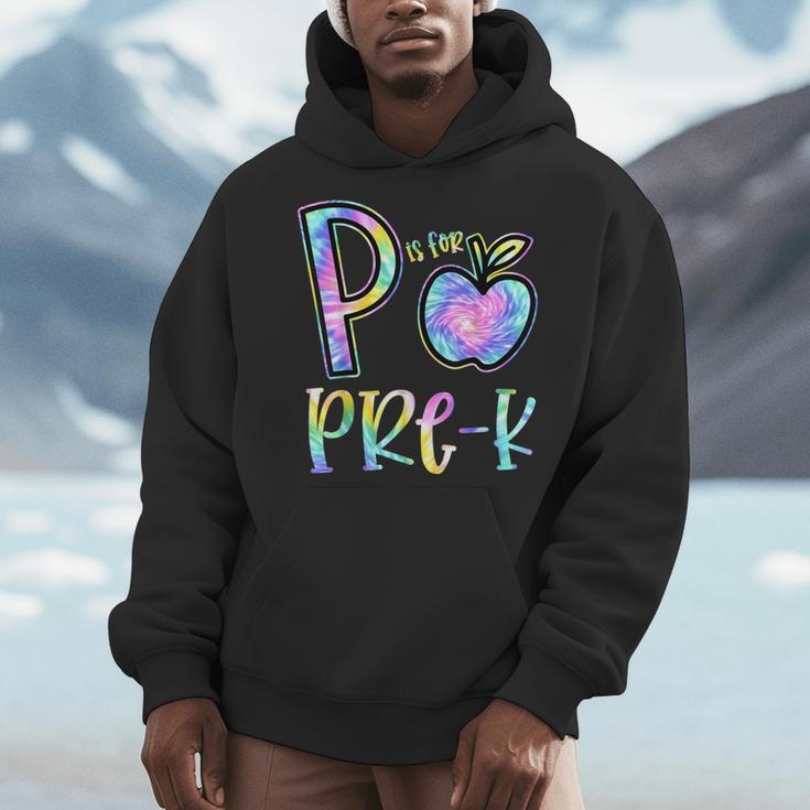 P Is For Pre-K Preschool Teacher Tie Dye Back To School Men Hoodie, funny design P Is For Pre-K Preschool Teacher Tie Dye Back To School Men Hoodie, funny design