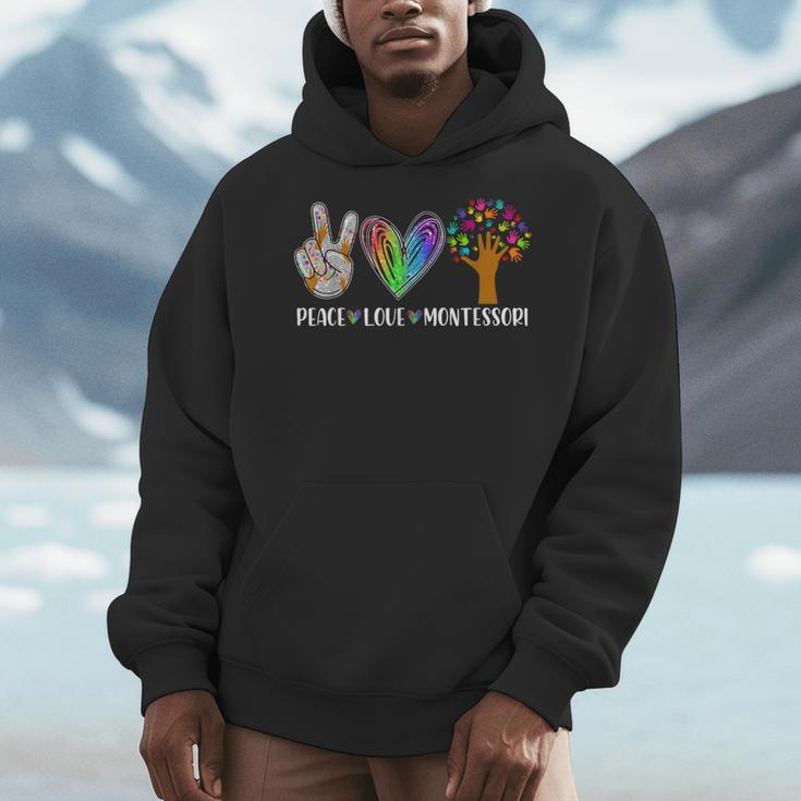 Peace Love Montessori Daycare Teacher Appreciation Men Hoodie, funny design Peace Love Montessori Daycare Teacher Appreciation Men Hoodie, funny design