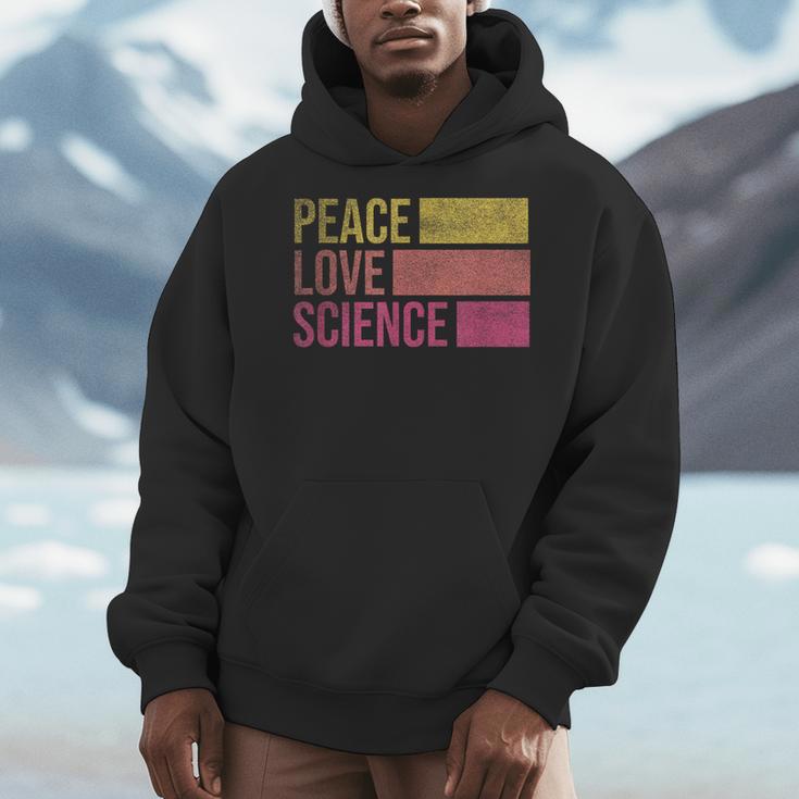 Peace Love Science Lovers Math Chemistry Teacher Men Hoodie, Science Teacher Gifts, funny design
