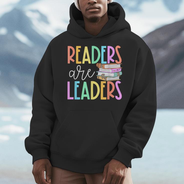Readers Are Leaders Reading Book Lovers Teacher Women Kids Men Hoodie, funny design