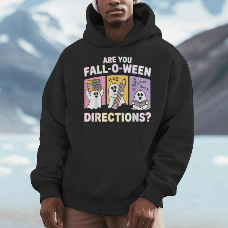 Retro Are You Fall O Ween Directions Teacher Halloween Ghost Men Hoodie, funny design Retro Are You Fall O Ween Directions Teacher Halloween Ghost Men Hoodie, funny design