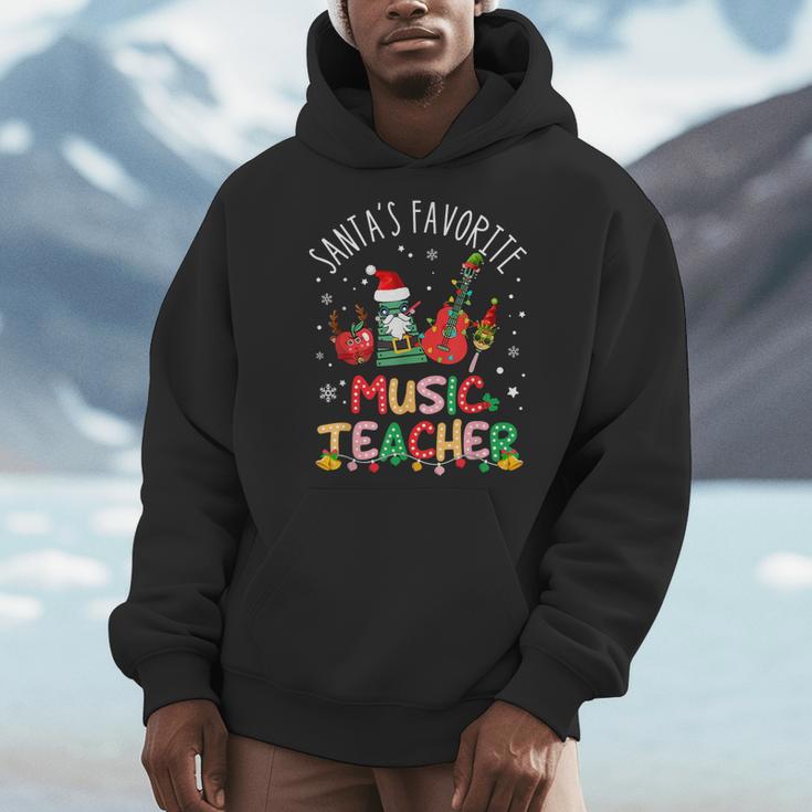 Santa's Favorite Music Teacher Christmas Santa Hat Matching Men Hoodie, funny design Santa's Favorite Music Teacher Christmas Santa Hat Matching Men Hoodie, funny design