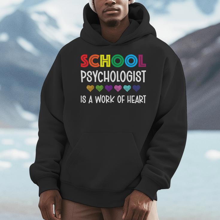School Psychologist Is a Work Of Heart Teacher LSSP Doctor Men Hoodie, funny design