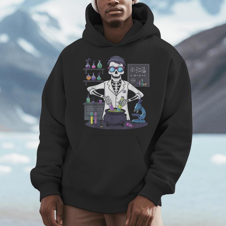 Science Teacher Halloween Skeleton Scientist Chemistry Men Hoodie, Science Teacher Gifts, funny design