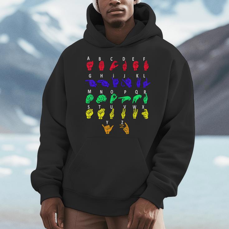 Sign Language Alphabet For ASL Interpreter Deaf Teacher Stud For Men Women Girls Kids Men Hoodie, funny design