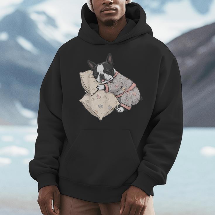 Sleepy Boston Terrier Pajama Men Women Kids Men Hoodie, funny design