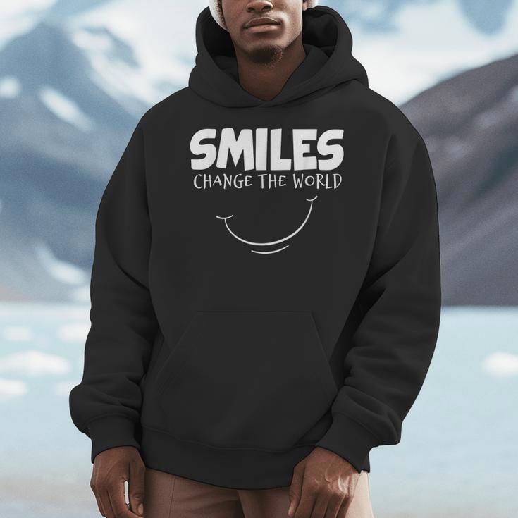 Smile Smiles Change The World Teacher T-Shirt Happy T-Shirt Men Hoodie, funny design