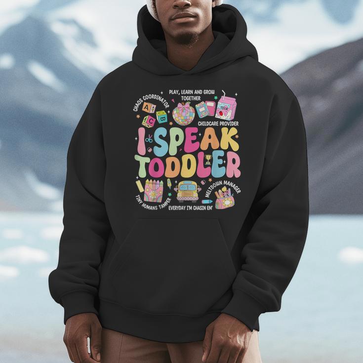 I Speak Toddler Back To School Teacher Men Hoodie, funny design