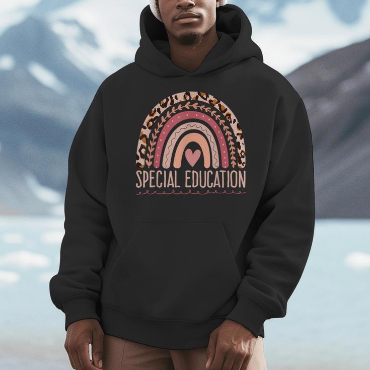 Special Education Shirt Teacher SPED Leopard Boho Rainbow Men Hoodie, funny design