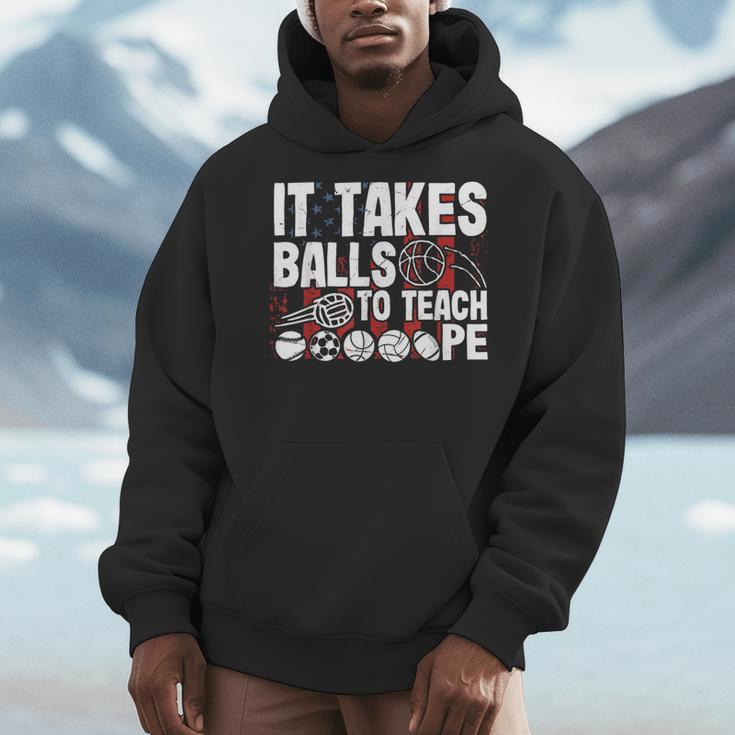 It Takes Balls To Teach Pe Teacher Chaos Coordinator US Flag Men Hoodie, Pe Teacher Gifts, funny design It Takes Balls To Teach Pe Teacher Chaos Coordinator US Flag Men Hoodie, Pe Teacher Gifts, funny design