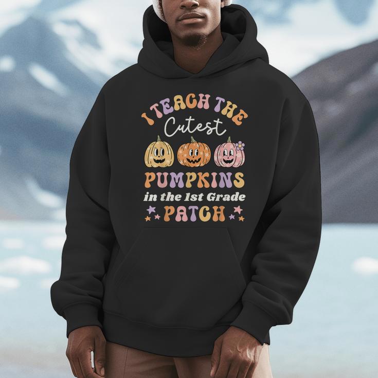 I Teach The Cutest Pumpkins In The Patch 1st Grade Teacher For Men Women Kids Men Hoodie, funny design