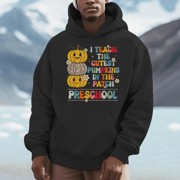 I Teach The Cutest Pumpkins Preschool Teacher Halloween Men Hoodie, funny design