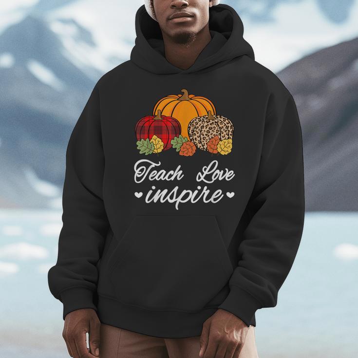 Teach Love Inspire Autumn Fall Plaid Leopard Pumpkin Teacher For Men Women Kids Men Hoodie, funny design Teach Love Inspire Autumn Fall Plaid Leopard Pumpkin Teacher For Men Women Kids Men Hoodie, funny design