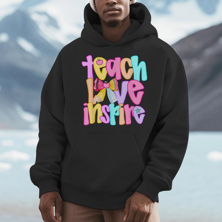 Teach Love Inspire Preppy Back To School Teacher Women Men Hoodie, funny design Teach Love Inspire Preppy Back To School Teacher Women Men Hoodie, funny design
