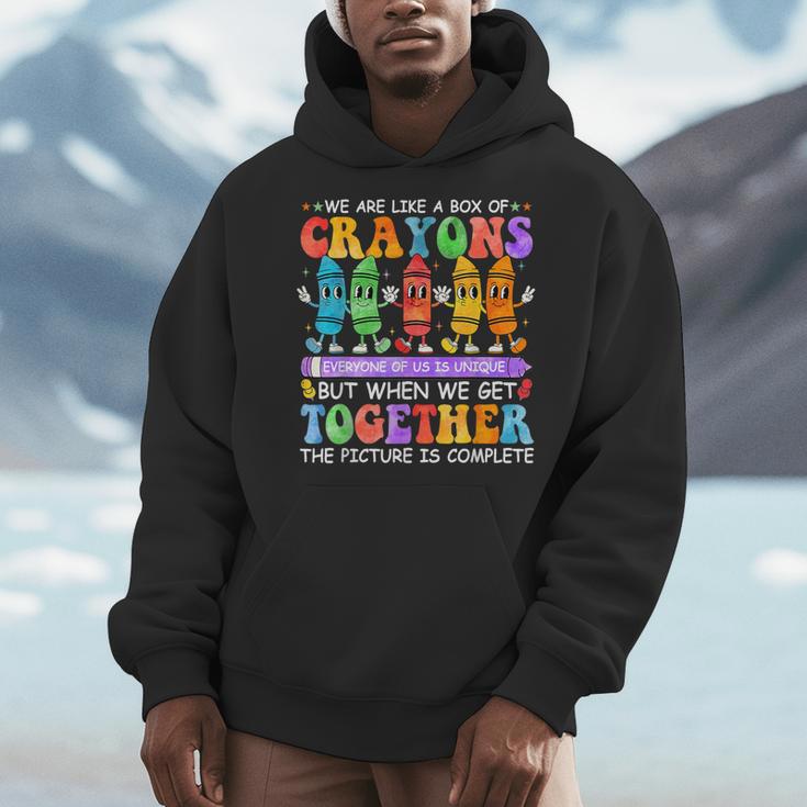 Teacher We Are Like A Box Of Crayons Back To School Men Women Kids Men Hoodie, funny design Teacher We Are Like A Box Of Crayons Back To School Men Women Kids Men Hoodie, funny design