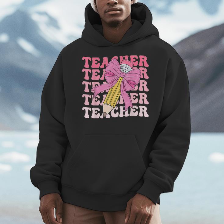 Teacher Pencil Back To School Groovy Pink Teacher First Day Men Hoodie, Groovy Teacher Gifts, funny design Teacher Pencil Back To School Groovy Pink Teacher First Day Men Hoodie, Groovy Teacher Gifts, funny design