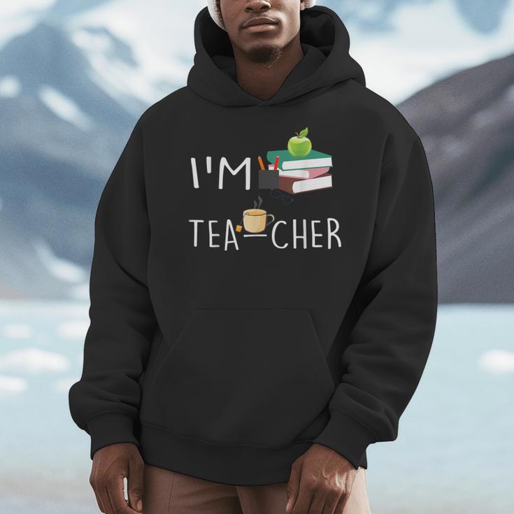 Teacher Puns I'm Tea-Cher Tea Lover Fun Teacher For Men Women Men Hoodie, funny design