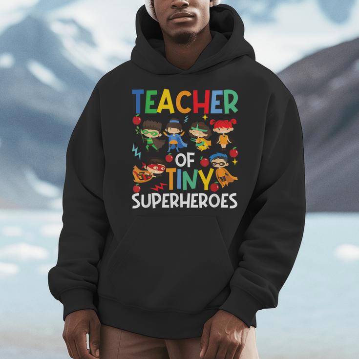 Teacher Of Tiny Superheroes Teach 100th Day Of School Men Women Girls Kids Men Hoodie, funny design