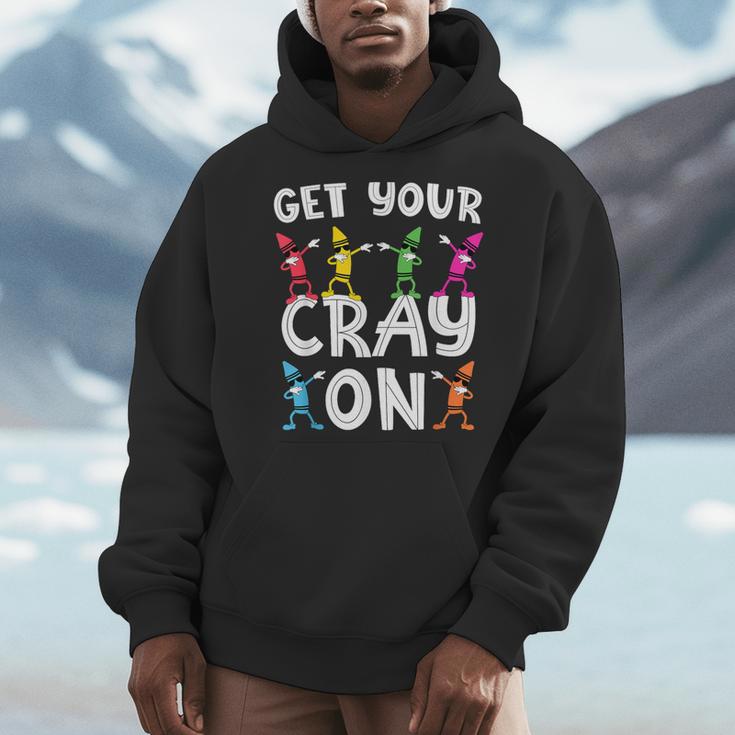 Teacher's Get Your Cray On Dabbing Crayons Men Hoodie, funny design Teacher's Get Your Cray On Dabbing Crayons Men Hoodie, funny design