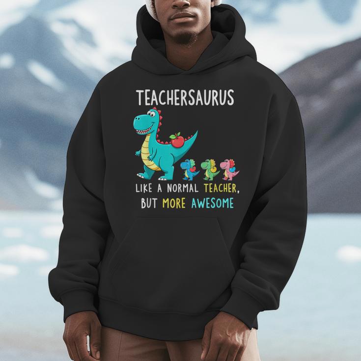 Teachersaurus Like A Normal Teacher But More Awesome Men Hoodie, funny design